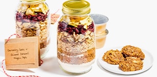 Cranberry-Apple and Almond Oatmeal Muffin Tops in a Jar 