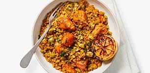 One-Pan Lemon-Olive Chicken with Couscous