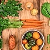 table of fresh vegetables