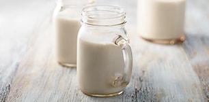 pitcher of almond milk