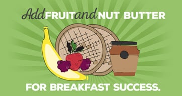 illustration of fruit and nut butter breakfast tip