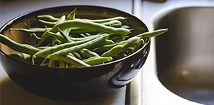 bowl of fresh green beans