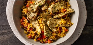 Spanish Chicken and “Rice” Bowl