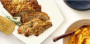 Mushroom Chicken Meatloaf with Spicy Butternut Squash