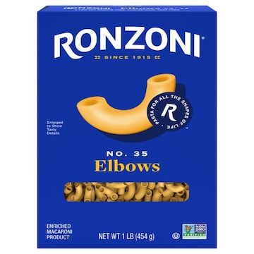Ronzoni Elbows, 16 oz, Non-GMO Macaroni Pasta for Mac and Cheese