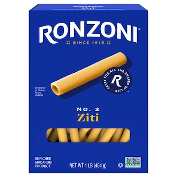 Ronzoni Ziti, 16 oz, Non-GMO Pasta for Thick Sauces and Casseroles