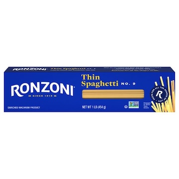 Ronzoni Thin Spaghetti, 16 oz, Non-GMO Pasta for Entrees, Soups, Sides