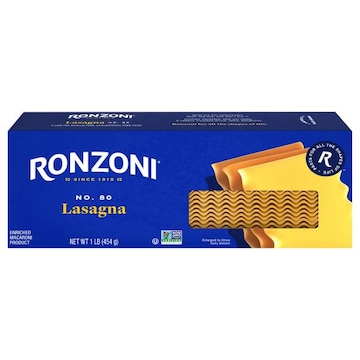 Ronzoni Lasagna, 16 oz, Non-GMO Pasta for Layered Bakes and Roll-Ups