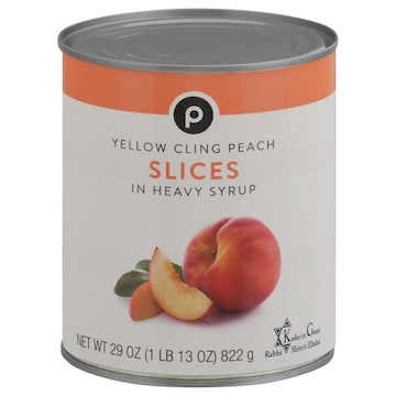 Publix Peach Slices, Yellow Cling, in Heavy Syrup