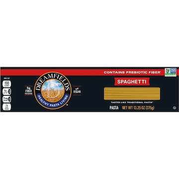 Dreamfields Spaghetti Pasta, Vegan with 5g Fiber, 13.25 oz