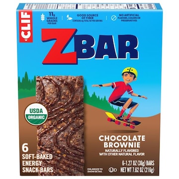 Zbar Zbar - Chocolate Brownie - Soft Baked Snack Bars - Non-GMO - 10g Whole Grains - USDA Organic Granola Bars (6 Pack)