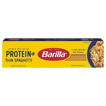Barilla Protein+ (Plus) Thin Spaghetti - plant based pasta - Made from Lentils, Chickpeas & Peas - Non-GMO, Kosher Certified and Vegan