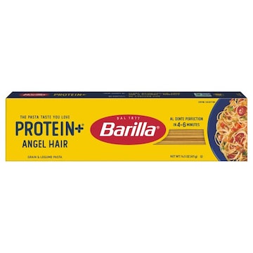 Barilla Protein+ (Plus) Angel Hair Pasta - plant based pasta - Made from Lentils, Chickpeas & Peas - Non-GMO, Kosher Certified and Vegan