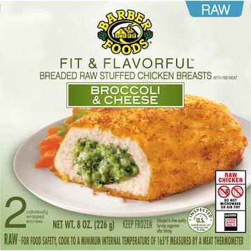 Barber Foods Fit & Flavorful Barber Foods® Fit & Flavorful™ Stuffed Chicken Breasts Broccoli Cheese, 2 Count