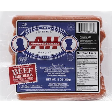 A & H Frankfurters, Beef