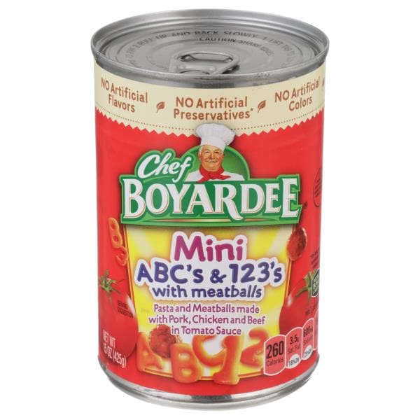 Chef Boyardee Pasta & Meatballs, ABC's & 123's, Mini | Publix Super Markets