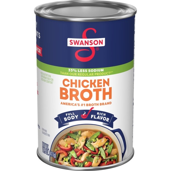 Swanson® Swanson 33% Less Sodium Chicken Broth, 14.5 oz Can