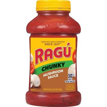 Ragu Chunky Mushroom Pasta Sauce with Hearty Mushrooms, Diced Tomatoes, 45 OZ