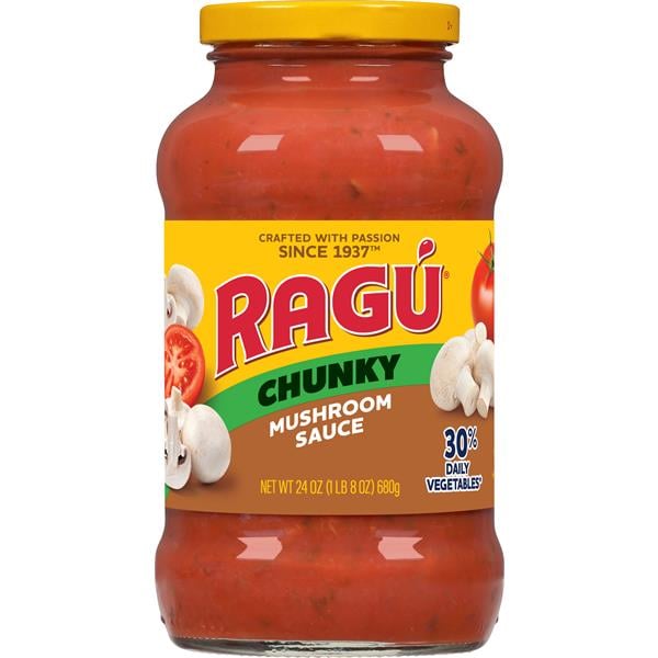 Ragu Super Chunky Mushroom Pasta Sauce with Hearty Mushrooms, Diced