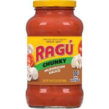 Ragu Super Chunky Mushroom Pasta Sauce with Hearty Mushrooms, Diced Tomatoes, 24 OZ
