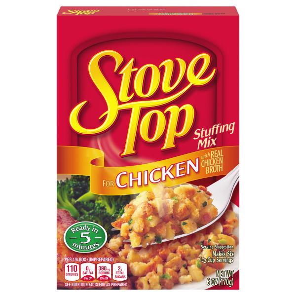 Stove Top Stuffing Mix, for Chicken with Real Chicken Broth Publix