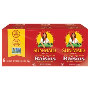 Sun-Maid® California Sun-Dried Raisins 6-Pack/1oz Cartons