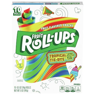 Fruit Roll-Ups Tropical Tie-Dye Fruit Flavored Snacks