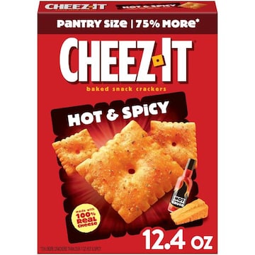 Cheez-It Cheese Crackers Hot and Spicy, Baked Snack Crackers
