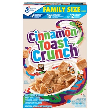 CinnaGraham Toast Crunch Cereal, Wheat & Rice, Family Size