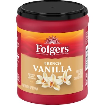 Folgers French Vanilla Artificially Flavored Ground Coffee, Medium Roast
