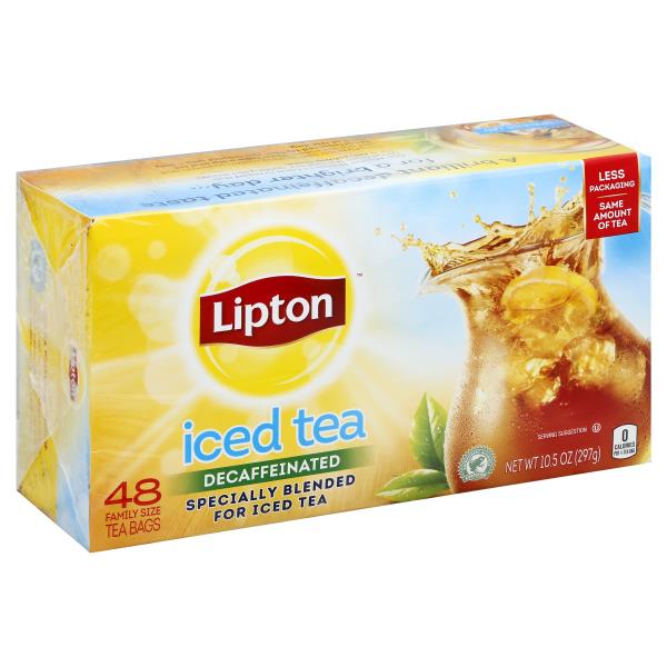 Lipton Iced Tea, Decaffeinated, Family Size Tea Bags | Publix Super Markets