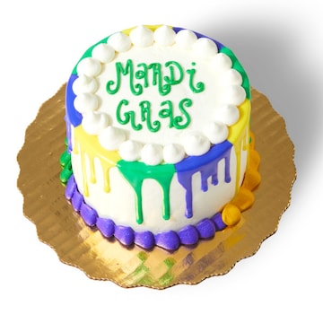 Mini Mardi Gras Drip Vanilla Buttercream Cake