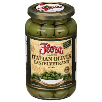 Flora Italian Olives, Imported, Pitted
