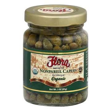Flora Nonpareil Capers, in Vinegar, Organic