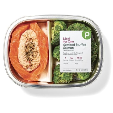 Publix Seafood-Stuffed Salmon, with Broccoli