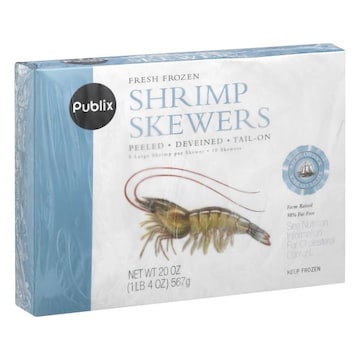 Publix Shrimp Skewers, Responsibly Sourced, Farm Raised, Frozen