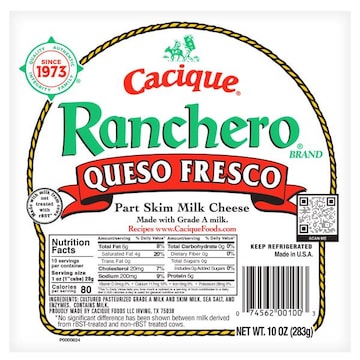 Cacique Ranchero Cheese, Part Skim Milk, Queso Fresco