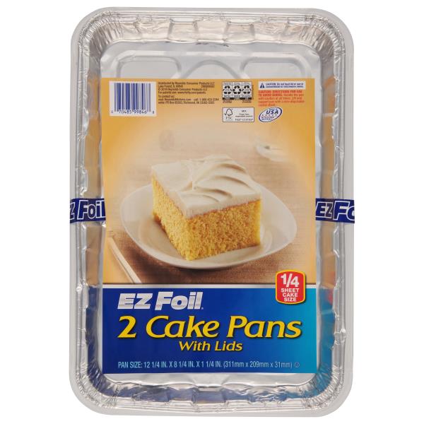 EZ Foil Cake Pans, with Lids, 1/4 Sheet Cake Size Publix Super Markets