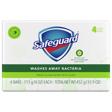Safeguard Bar Soap, Fresh Clean Scent with Aloe