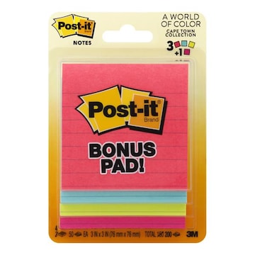 Post-it Notes, 200 Sheets, Bonus Pad!