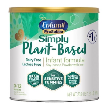Enfamil ProSobee Baby Formula is a dairy and lactose free soy plant protein formula that is naturally easy on sensitive tummies. Our gentle formula is suitabl