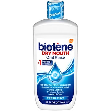 BIOTENE Fresh Mint Mouthwash for Dry Mouth Relief, 16 ounces