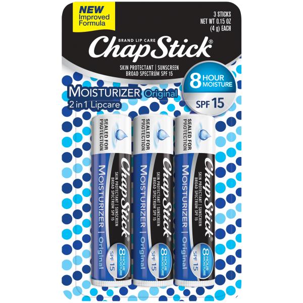 ChapStick Moisturizer Original Lip Balm Tubes - 0.15 Oz (Pack of 3 ...