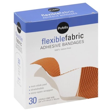 Publix Bandages, Adhesive, Flexible Fabric, One Size