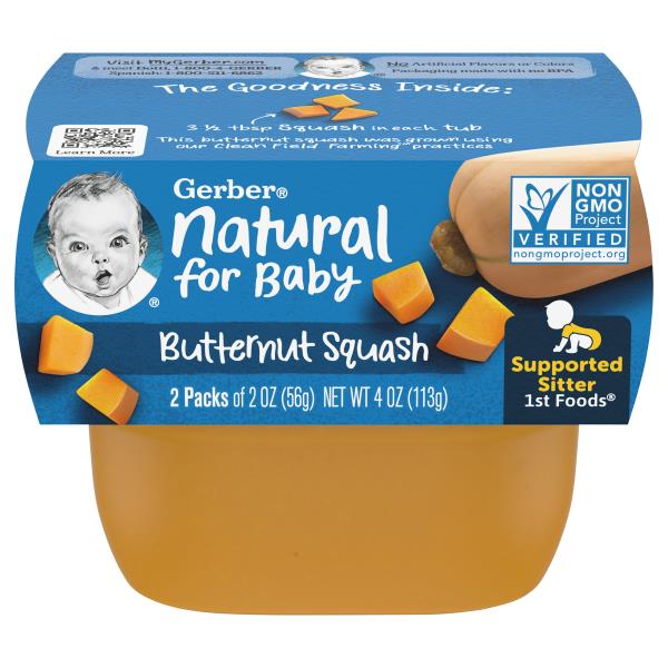 Gerber Natural for Baby Butternut Squash, Supported Sitter 1st Foods ...