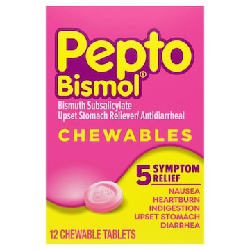 Pepto Bismol Upset Stomach Reliever/Antidiarrheal, Chewable Tablets