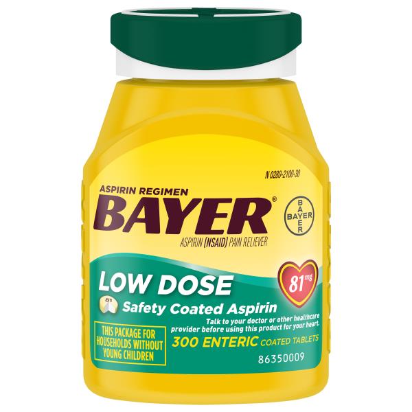 Bayer Aspirin Regimen Pain Reliever, 81 mg, Low Dose, Enteric Coated