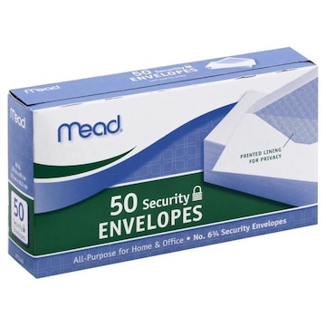 Mead Security Envelopes, No. 6 3/4