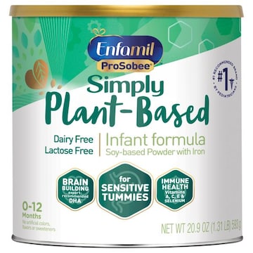 Enfamil ProSobee Infant Formula with Iron, Soy-Based Powder, Plant-Based, 0-12 Months