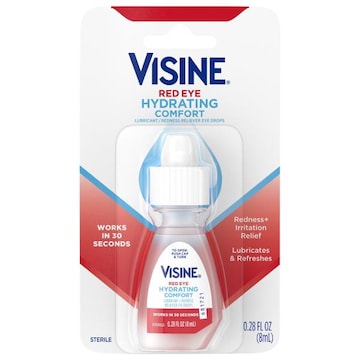 Visine Eye Drops, Lubricant / Redness, Hydrating Comfort, Red Eye
